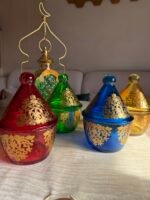 ✨ Lot de bonbonnières motif Amira en verre coloré – Raffinement et tradition ✨ – Image 4